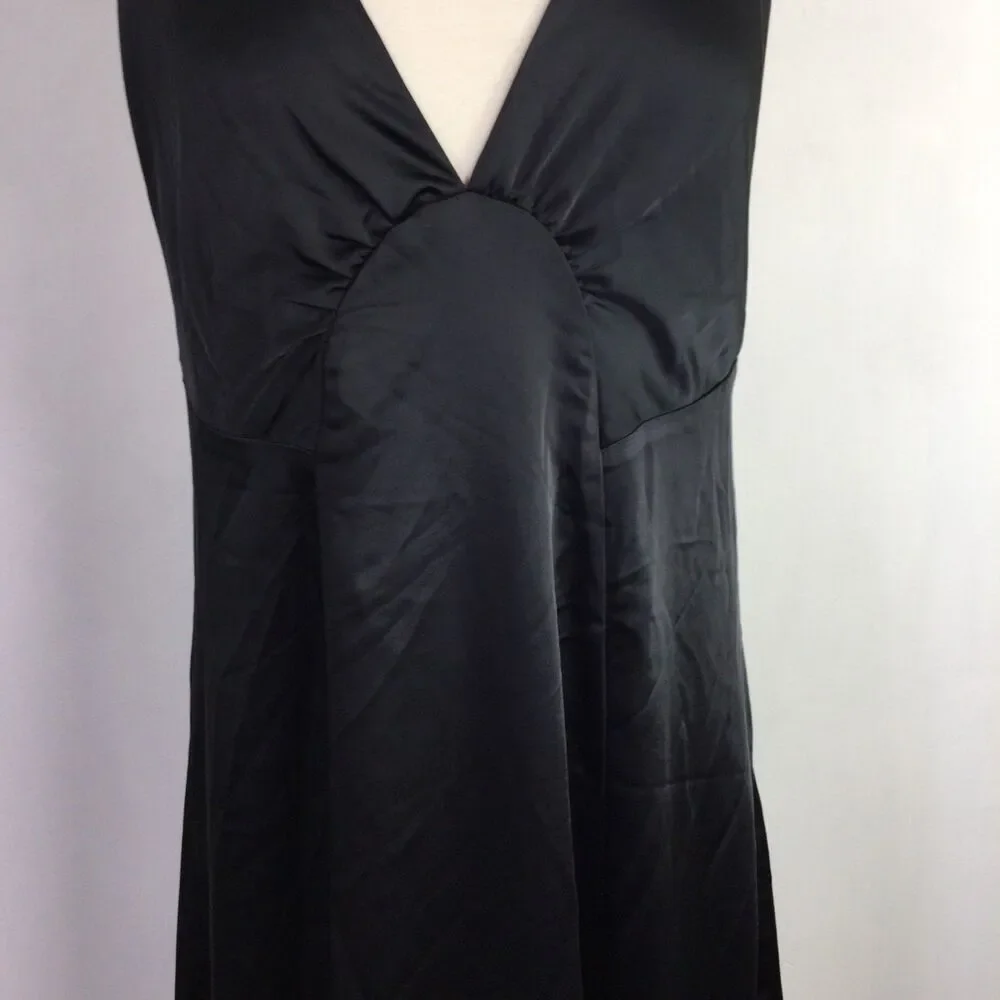 FREE PEOPLE Womens Dance Till Dawn Satin Maxi Dress Black Size XL NWT $250